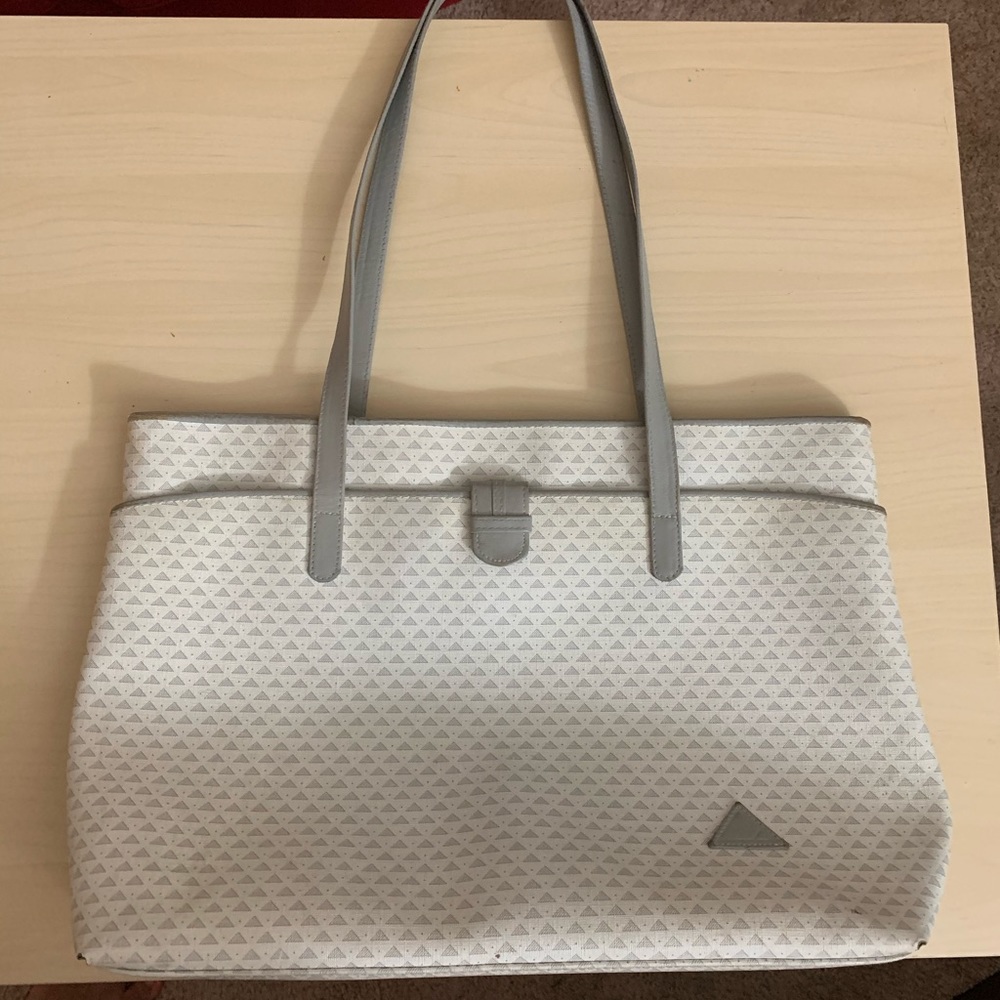 Vintage Signature Liz Claiborne Purse Tote Grey